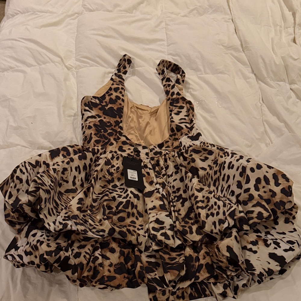 Leopard Print Ruffle Dress - Picture 2 of 4